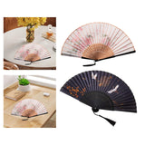 Maxbell Maxbell Folding Hand Fan Portable Novelty Folded Fan for Stage Show Parties Concerts Black