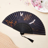 Maxbell Maxbell Folding Hand Fan Portable Novelty Folded Fan for Stage Show Parties Concerts Black