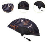 Maxbell Maxbell Folding Hand Fan Portable Novelty Folded Fan for Stage Show Parties Concerts Black