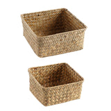 Maxbell Maxbell Rattan Storage Basket Handmade Jewelry Container for Cupboard Desktop Picnic Large