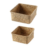 Maxbell Maxbell Rattan Storage Basket Handmade Jewelry Container for Cupboard Desktop Picnic Large