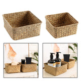 Maxbell Maxbell Rattan Storage Basket Handmade Jewelry Container for Cupboard Desktop Picnic Large