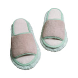 Maxbell Maxbell Cleaning Mop Slippers Mute Cleaner for Dusting Home Floor Dust Dirt Cleaning Khaki Green 24.5cm