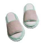 Maxbell Maxbell Cleaning Mop Slippers Mute Cleaner for Dusting Home Floor Dust Dirt Cleaning Khaki Green 24.5cm