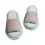 Maxbell Maxbell Cleaning Mop Slippers Mute Cleaner for Dusting Home Floor Dust Dirt Cleaning Khaki Green 24.5cm