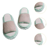 Maxbell Maxbell Cleaning Mop Slippers Mute Cleaner for Dusting Home Floor Dust Dirt Cleaning Khaki Green 24.5cm