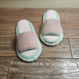 Maxbell Maxbell Cleaning Mop Slippers Mute Cleaner for Dusting Home Floor Dust Dirt Cleaning Khaki Green 24.5cm
