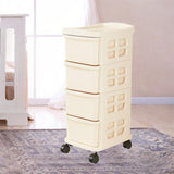Maxbell Maxbell Trolley on Wheels Rack Cart with Drawers for Living Room Laundry Food Pantry 4 Tier