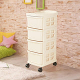 Maxbell Maxbell Trolley on Wheels Rack Cart with Drawers for Living Room Laundry Food Pantry 4 Tier