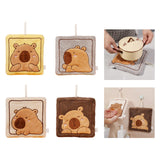 Maxbell Maxbell Hanging Hand Towel Handkerchief Wiping Towel for Cleaning Capybara Washcloth Yellow