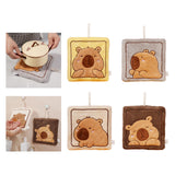 Maxbell Maxbell Hanging Hand Towel Handkerchief Wiping Towel for Cleaning Capybara Washcloth Yellow