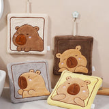 Maxbell Maxbell Hanging Hand Towel Handkerchief Wiping Towel for Cleaning Capybara Washcloth Yellow