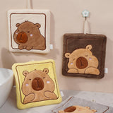 Maxbell Maxbell Hanging Hand Towel Handkerchief Wiping Towel for Cleaning Capybara Washcloth Yellow