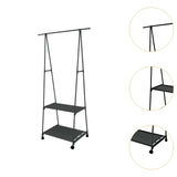 Maxbell Maxbell Bedroom Clothes Rack on Wheels Shelf Clothes Hanger Rack for Hanging Clothes Black