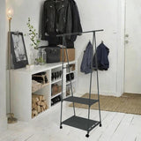Maxbell Maxbell Bedroom Clothes Rack on Wheels Shelf Clothes Hanger Rack for Hanging Clothes Black