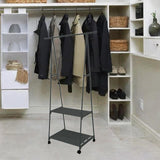 Maxbell Maxbell Bedroom Clothes Rack on Wheels Shelf Clothes Hanger Rack for Hanging Clothes Black