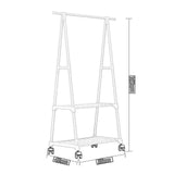 Maxbell Maxbell Bedroom Clothes Rack on Wheels Shelf Clothes Hanger Rack for Hanging Clothes Black