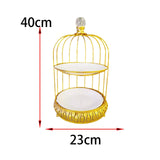 Maxbell Maxbell Bird Cage Cake Dessert Stand Metal Holder for Table Centerpiece Wedding Home double layer