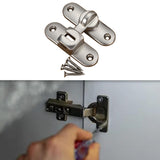 Maxbell Maxbell Barn Door Lock Latch Room Door Latch with Screws for Bedroom Bathroom Garden Silver