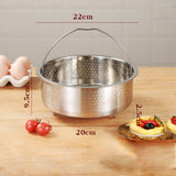 Maxbell Steamer Basket Multipurpose Round Stainless Steel Steamer Insert Kitchenware 22cm