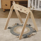 Maxbell Wooden Play Gym Frame Hanging Toy Wooden Stand for Newborn Nursery Room Gift