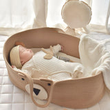 Maxbell Baby Changing Basket Lightweight Moses Basket for Newborn for Nursery Travel Brown