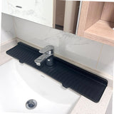 Silicone Faucet Mat Kitchen Sink Splash Guard for Farmhouse Kitchen Bathroom black