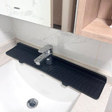 Silicone Faucet Mat Kitchen Sink Splash Guard for Farmhouse Kitchen Bathroom black
