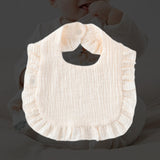 Maxbell Cotton Baby Bib Feeding Bibs Lightweight Drool Bib for Infant Eating Newborn Beige