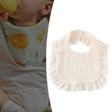 Maxbell Cotton Baby Bib Feeding Bibs Lightweight Drool Bib for Infant Eating Newborn Beige