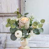 Maxbell Mini Pumpkin Candle Wreath Harvest Wreath for Fireplace Party Indoor Outdoor