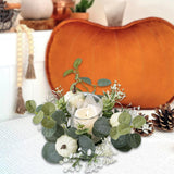 Maxbell Mini Pumpkin Candle Wreath Harvest Wreath for Fireplace Party Indoor Outdoor