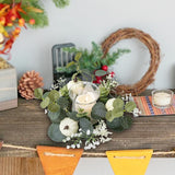 Maxbell Mini Pumpkin Candle Wreath Harvest Wreath for Fireplace Party Indoor Outdoor