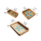 Maxbell 3Pcs Rattan Serving Tray Boho Decorative Storage Tray for Kitchen Countertop Style B