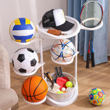 Maxbell Basketball Storage Shelf PP Freestanding Home Indoor Basketball Storage Rack