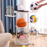 Maxbell Basketball Storage Shelf PP Freestanding Home Indoor Basketball Storage Rack