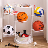 Maxbell Basketball Storage Shelf PP Freestanding Home Indoor Basketball Storage Rack