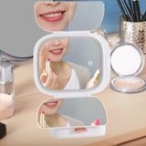 Maxbell Tabletop Makeup Mirror Gifts Easy Carrying for Household Bathroom Apartments White