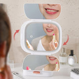 Maxbell Tabletop Makeup Mirror Gifts Easy Carrying for Household Bathroom Apartments White