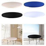 Maxbell Fitted Round Table Cloth Elastic Edge Non Slip Lightweight Round Table Cover Black