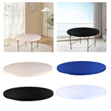 Maxbell Fitted Round Table Cloth Elastic Edge Non Slip Lightweight Round Table Cover Black