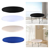 Maxbell Fitted Round Table Cloth Elastic Edge Non Slip Lightweight Round Table Cover Black