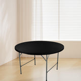 Maxbell Fitted Round Table Cloth Elastic Edge Non Slip Lightweight Round Table Cover Black