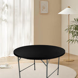 Maxbell Fitted Round Table Cloth Elastic Edge Non Slip Lightweight Round Table Cover Black