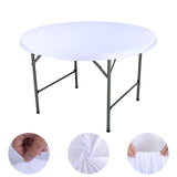 Maxbell Fitted Round Table Cloth Elastic Edge Non Slip Lightweight Round Table Cover White