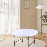 Maxbell Fitted Round Table Cloth Elastic Edge Non Slip Lightweight Round Table Cover White