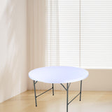 Maxbell Fitted Round Table Cloth Elastic Edge Non Slip Lightweight Round Table Cover White