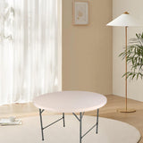 Maxbell Fitted Round Table Cloth Elastic Edge Non Slip Lightweight Round Table Cover Champagne