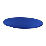 Maxbell Fitted Round Table Cloth Elastic Edge Non Slip Lightweight Round Table Cover Blue