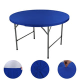 Maxbell Fitted Round Table Cloth Elastic Edge Non Slip Lightweight Round Table Cover Blue